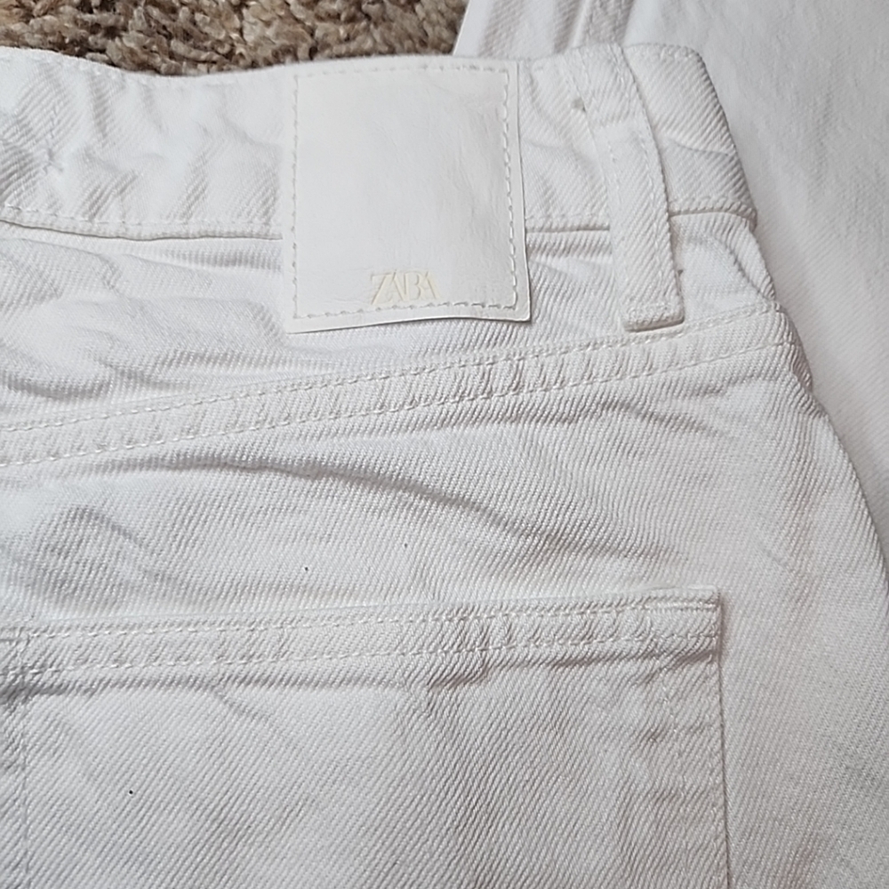 Zara Women's Jeans Straight Leg High Rise Ankle Rigid EU Size 34(2) Straight Fit - Picture 4 of 12
